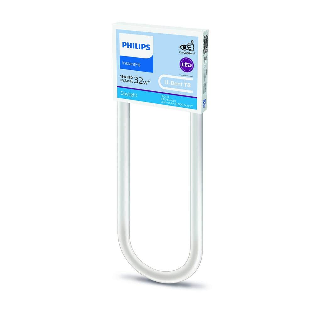 Philips 32-Watt Equivalent Linear T8 U-Bend InstantFit LED Tube Light Bulb, Daylight 5000K (10-Pack) - Image 5
