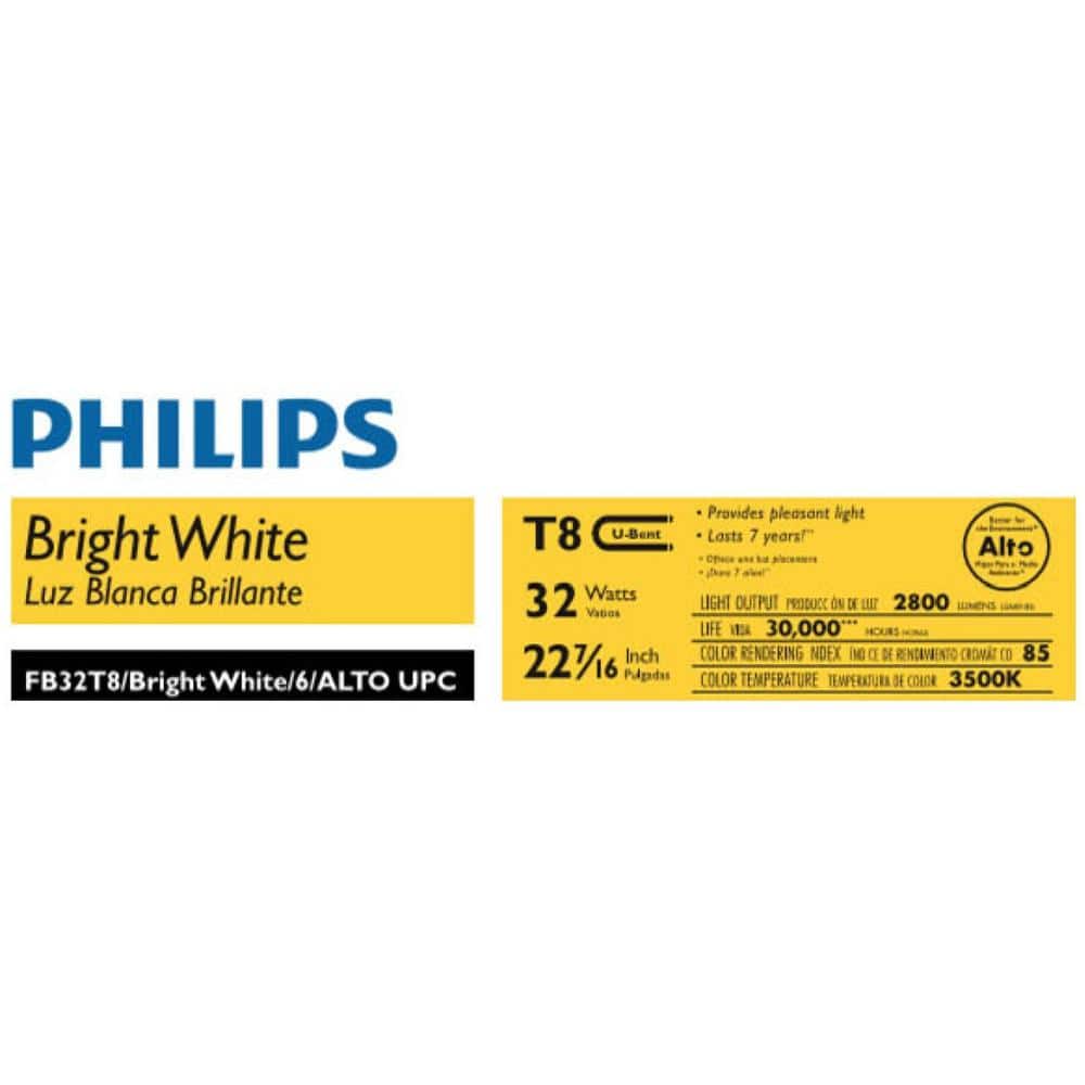 Philips 32-Watt T8 U-Bend ALTO Fluorescent Tube Light Bulb, Bright White 3500K, 22.5 in - Image 3