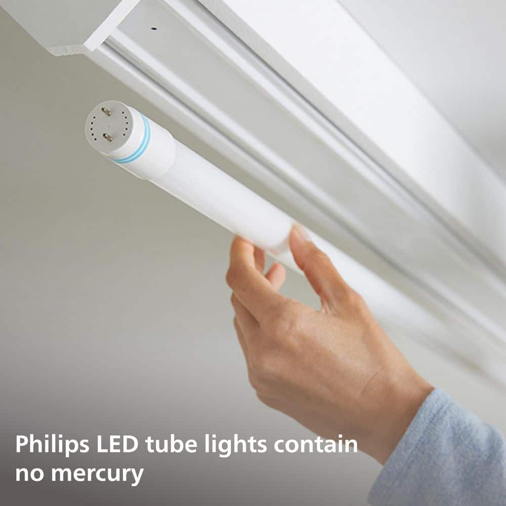 Philips 32W T8/40W T12 Equivalent 4 ft. Universal Fit LED Tube Light Bulbs, Daylight 5000K (2-Pack) - Image 8