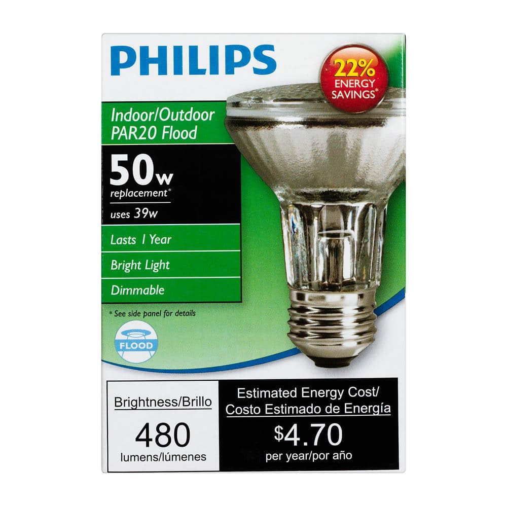 Philips 39-Watt Halogen PAR20 Soft White (2900K) Dimmable Floodlight Bulb - Image 6