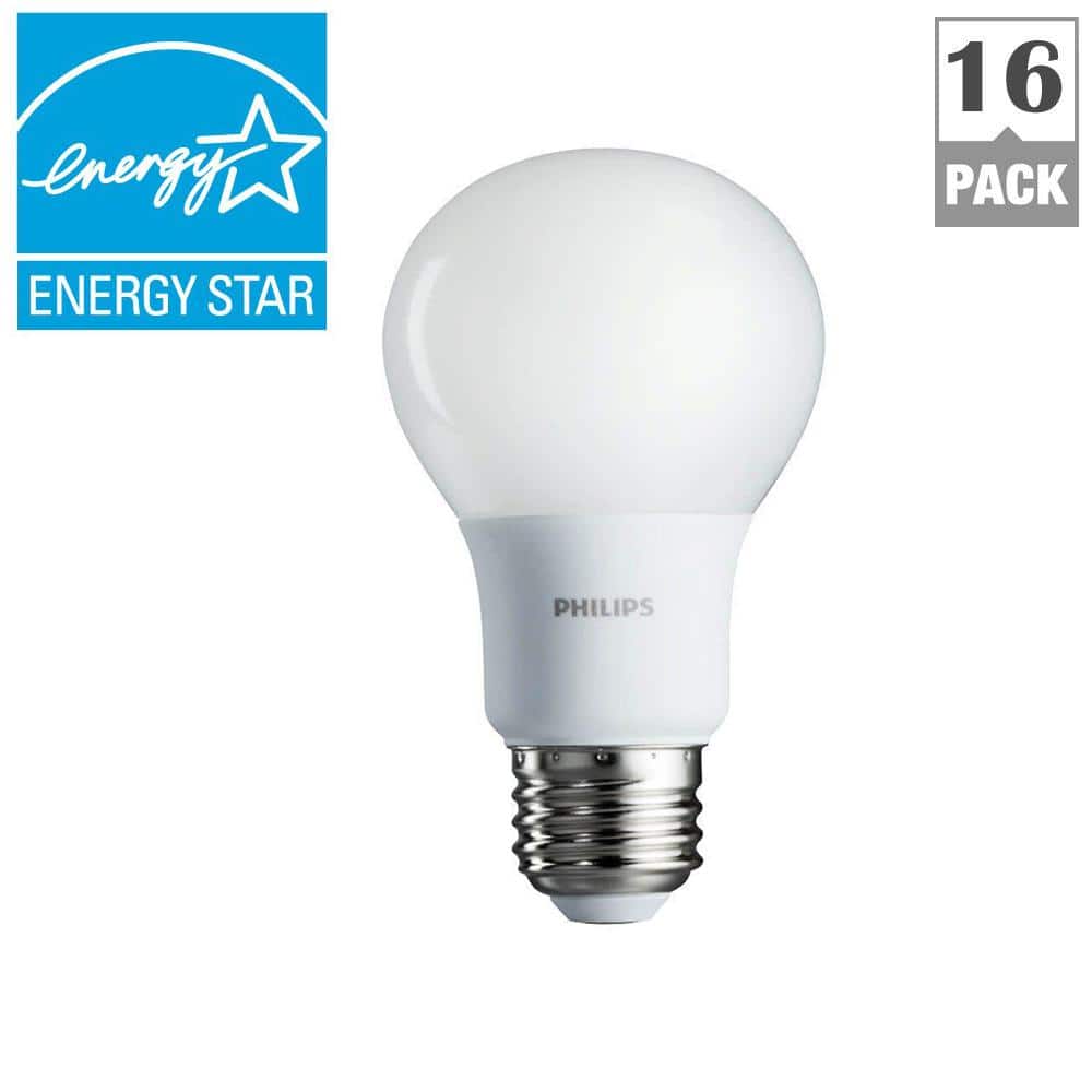 Philips 40-Watt Equivalent A19 Non-Dimmable Energy Saving LED Light Bulb, Soft White 2700K (16-Pack) - Image 3