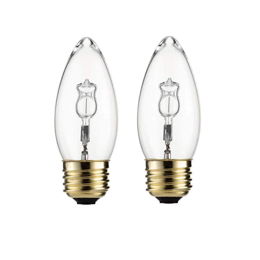 Philips 40-Watt Equivalent BA11 Halogen Bent Tip Candle Light Bulb (2-Pack)