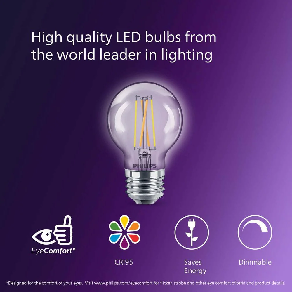 Philips 40-Watt Equivalent G16.5 Dimmable Medium Base LED Light Bulb with Warm Glow, Soft White (2-Pack) - Image 3