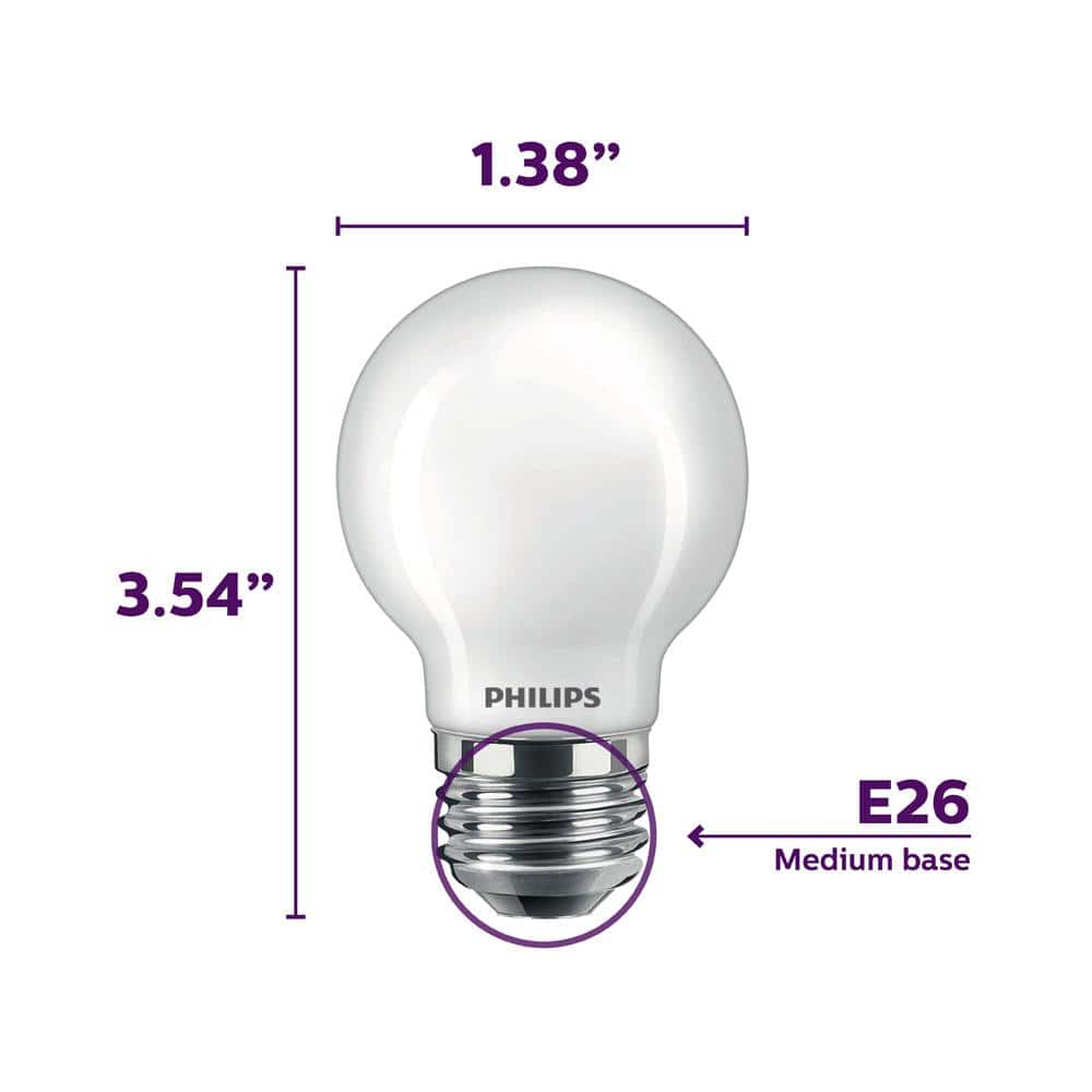 Philips 40-Watt Equivalent G16.5 LED Light Bulb Soft White Globe (2-Pack) - Image 2