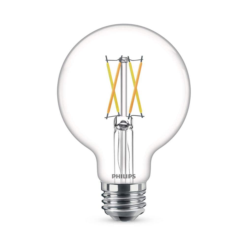 Philips 40-Watt Equivalent G25 Dimmable LED Light Bulb, Clear Glass, Warm Glow Effect, 2700K (2-Pack) - Image 5