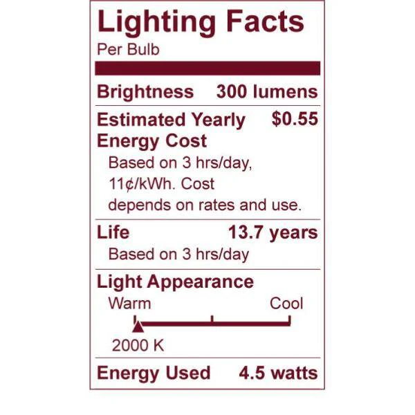 Philips 40-Watt Equivalent G25 Dimmable Vintage Glass Edison LED Globe Light Bulb, Amber Warm White 2000K (2-Pack) - Image 7