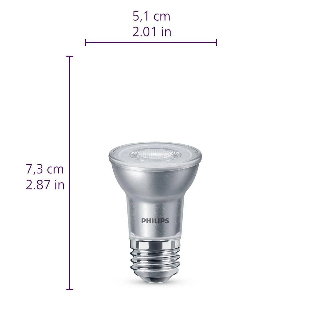 Philips 50-Watt Equivalent PAR16 Dimmable LED Light Bulb, Glass, Bright White (6-Pack) - Image 7