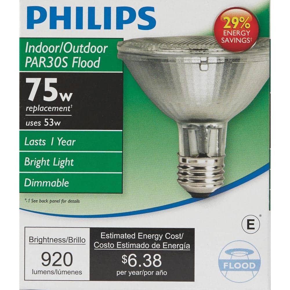 Philips 53-Watt Equivalent Halogen PAR30S Dimmable Floodlight Bulb, 920 Lumens, 2900K Soft White - Image 6