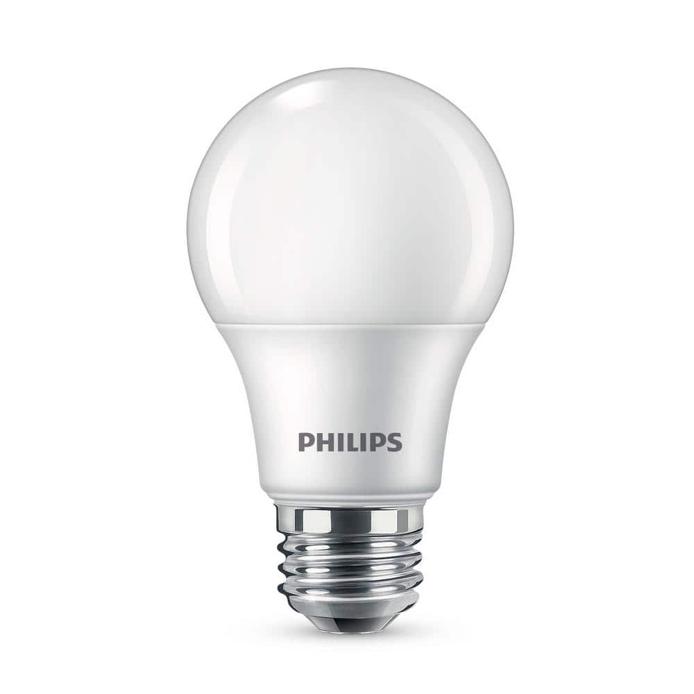Philips 60-Watt Equivalent A19 Non-Dimmable Energy Saving Frosted Classic Glass LED Light Bulb, Soft White (2700K), 4-Pack - Image 8