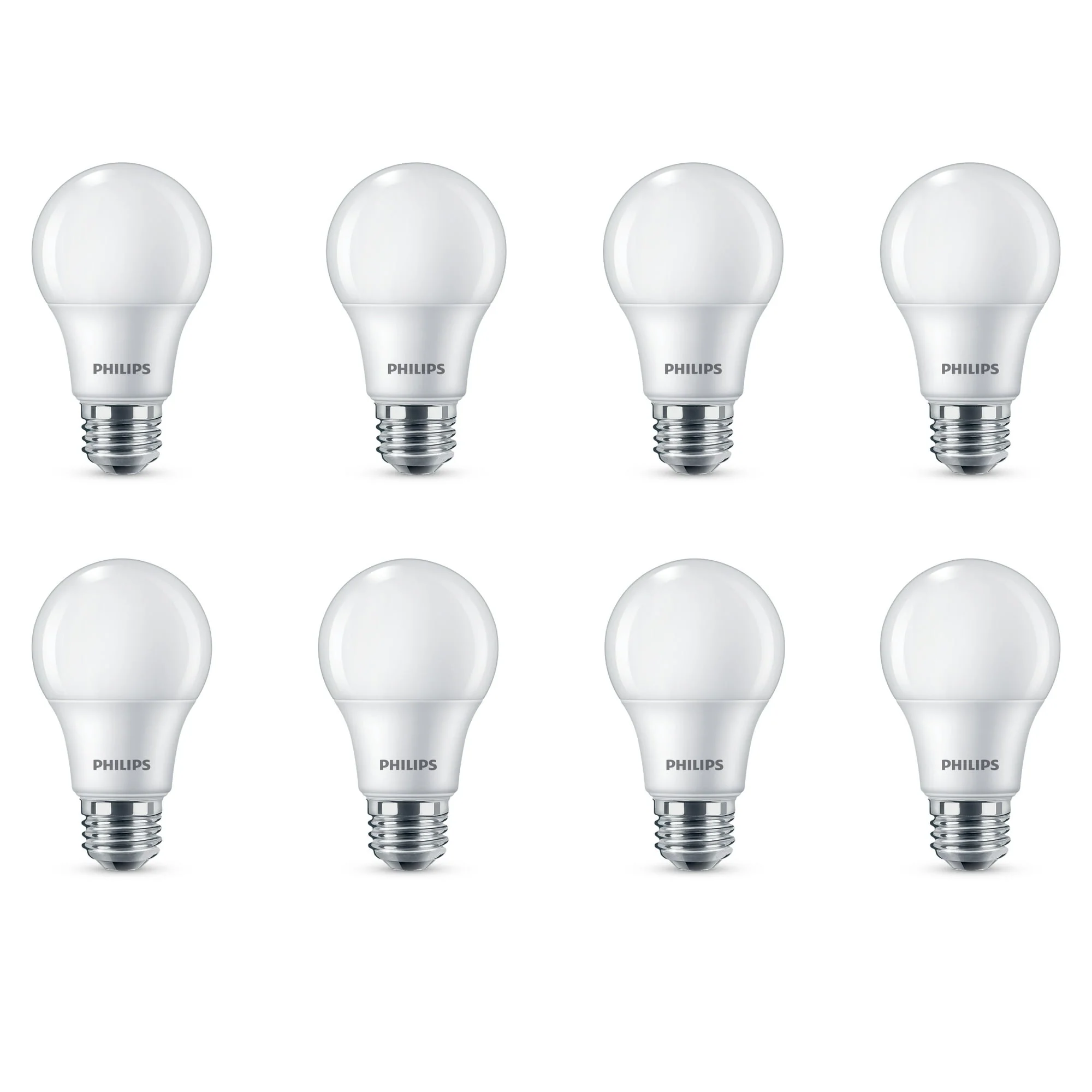 Philips 60-Watt Equivalent A19 Non-Dimmable Frosted LED Light Bulb, Soft White 2700K, E26 Base (8-Pack) - Image 4
