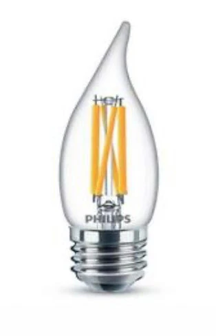 Philips 60-Watt Equivalent B11 Dimmable Edison LED Candle Bulb, Glass Bent Tip, E26 Medium Base, Daylight 5000K, 3-Pack - Image 6