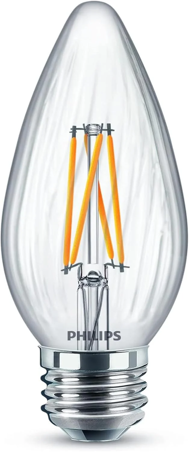 Philips 60-Watt Equivalent F15 Dimmable LED Post Light Bulb, Soft White Clear, Warm Glow Effect, E26 Base, 1-Pack