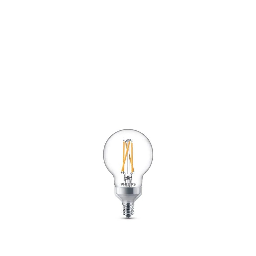 Philips 60-Watt Equivalent G16.5 Dimmable LED Light Bulb with Warm Glow Dimming Effect, Soft White (2-Pack) - Image 2