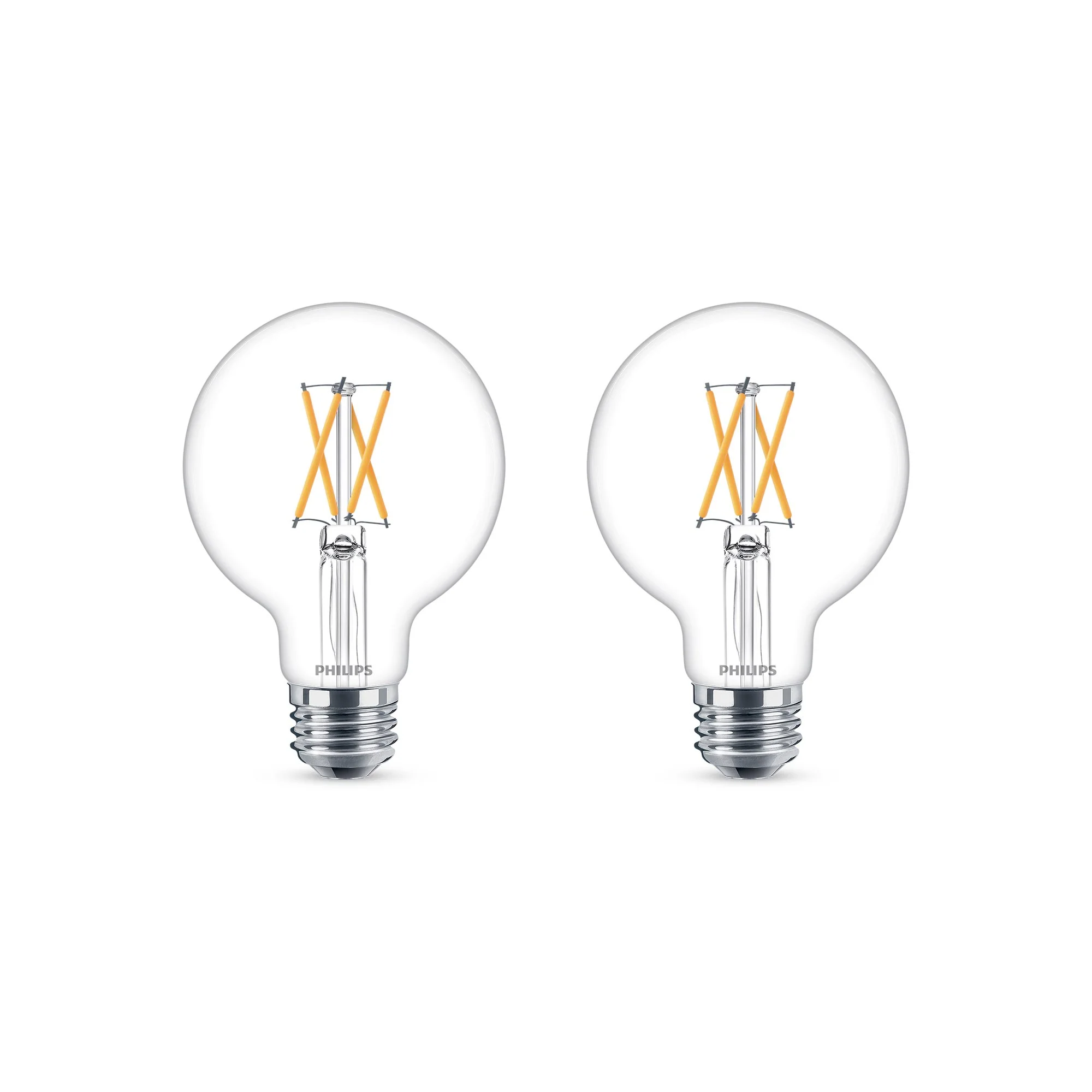 Philips 60-Watt Equivalent G25 Dimmable LED Indoor/Outdoor Globe Light Bulbs, Clear, Warm Glow Soft White (2200–2700K), Medium Base (E26), 2-Pack - Image 3