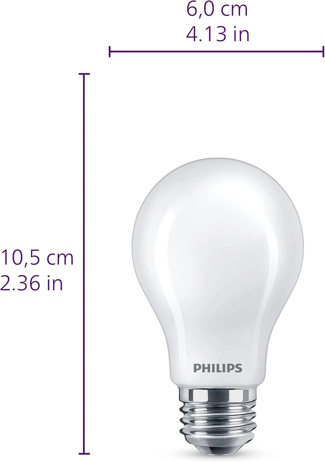 Philips 60W Equivalent A19 LED Bulb, Dimmable, High CRI 90+, Soft White 2700K, 800 Lumens, Medium Base (E26), 4-Pack - Image 2
