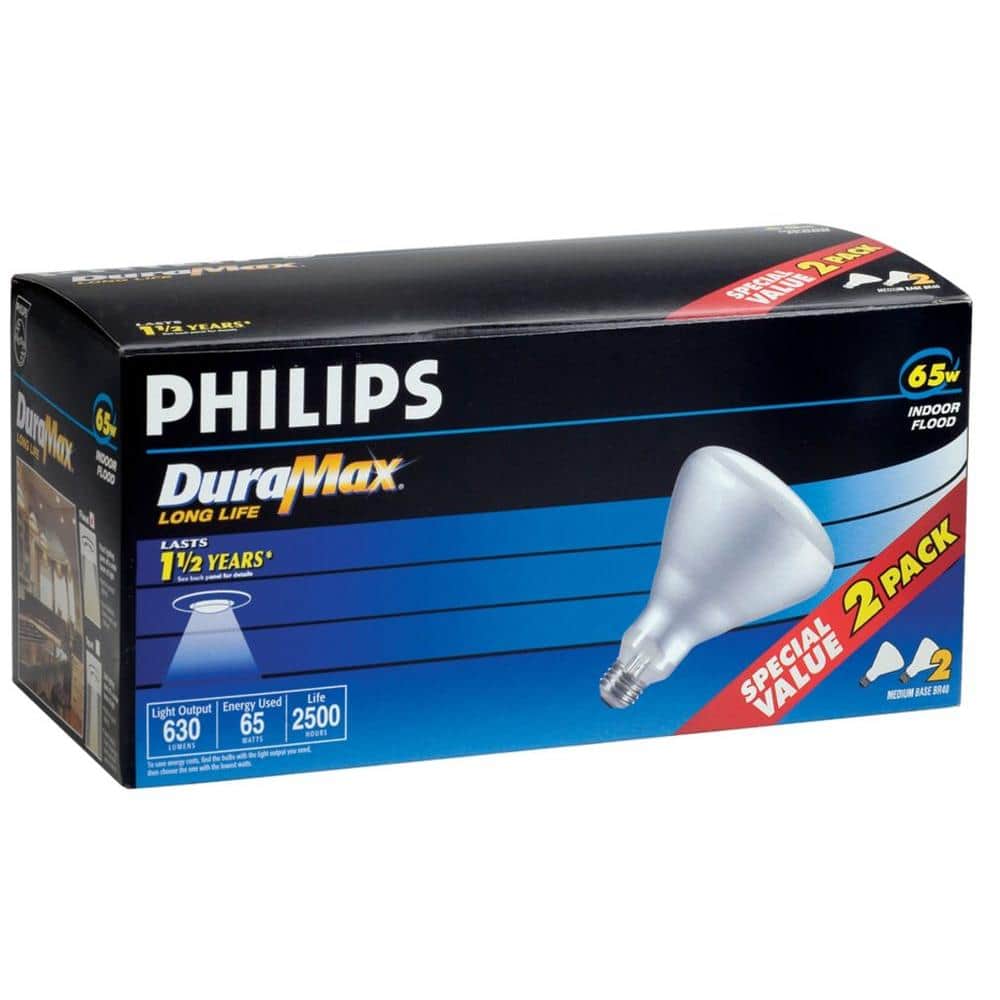 Philips 65-Watt BR40 Incandescent DuraMax Indoor Flood Light Bulb (2-Pack) - Image 5