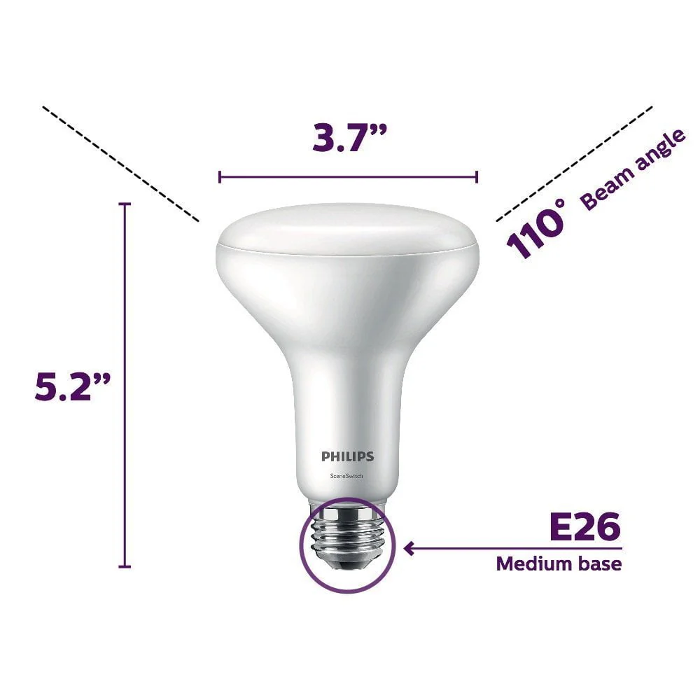 Philips 65-Watt Equivalent BR30 LED Energy Star SceneSwitch Color - Image 3
