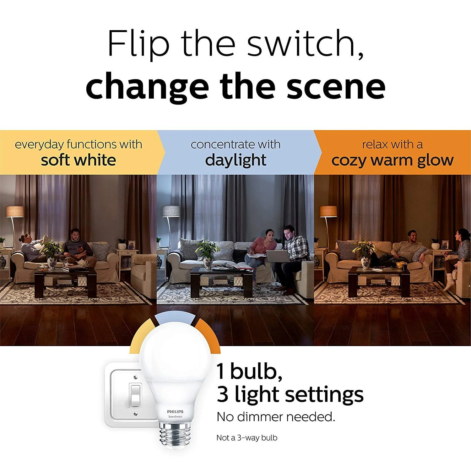 Philips 65-Watt Equivalent BR30 LED Energy Star SceneSwitch Color - Image 6