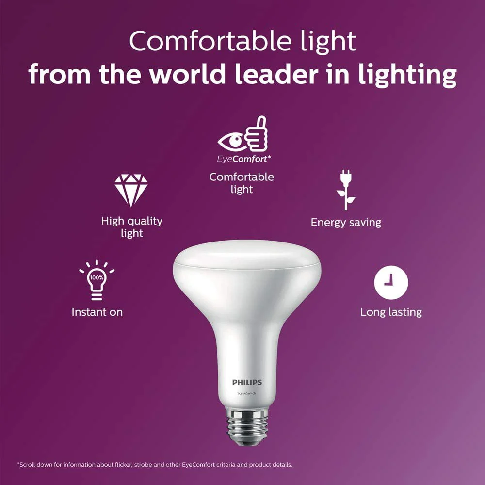 Philips 65-Watt Equivalent BR30 LED Energy Star SceneSwitch Color - Image 8