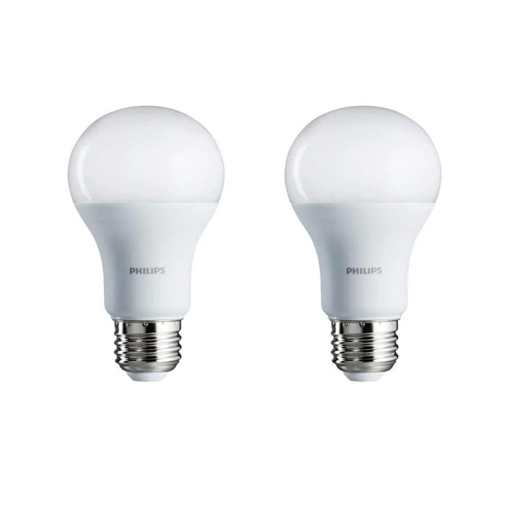 Philips 75-Watt Equivalent A19 Non-Dimmable Energy Saving LED Light Bulb, Daylight 5000K (2-Pack)