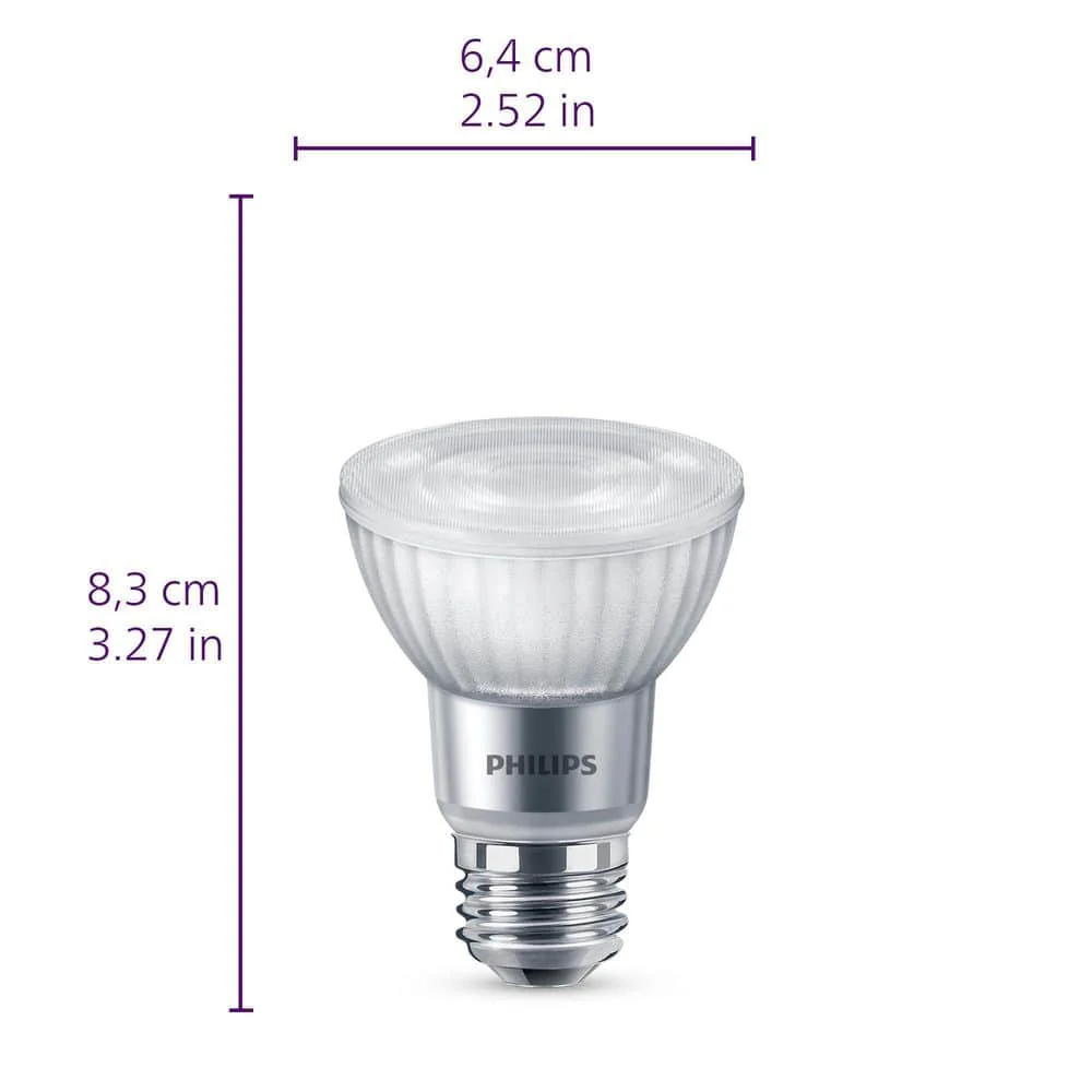 Philips 75-Watt Equivalent PAR20 High Output Dimmable Flood LED Light Bulb, Bright White 3000K, E26 Base (1-Pack) - Image 7