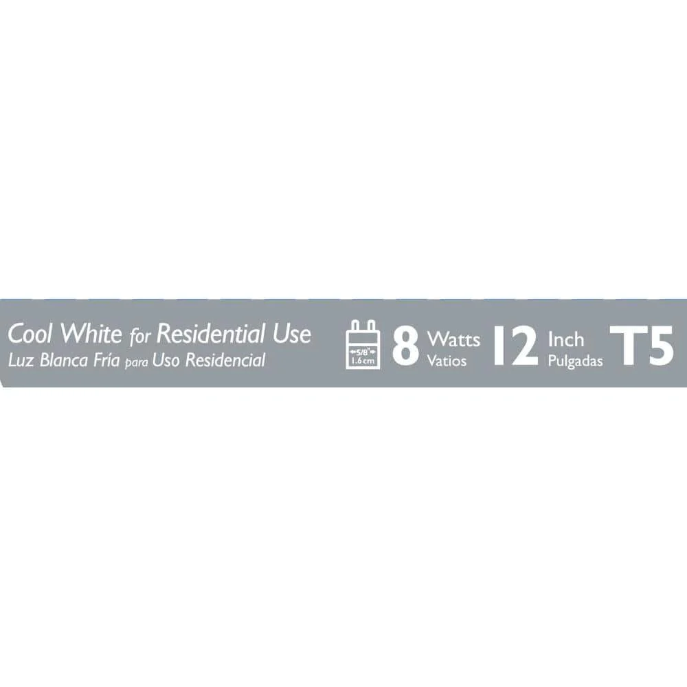 Philips 8-Watt 12 in. Linear T5 Fluorescent Tube Light Bulb, Cool White 4100K - Image 5