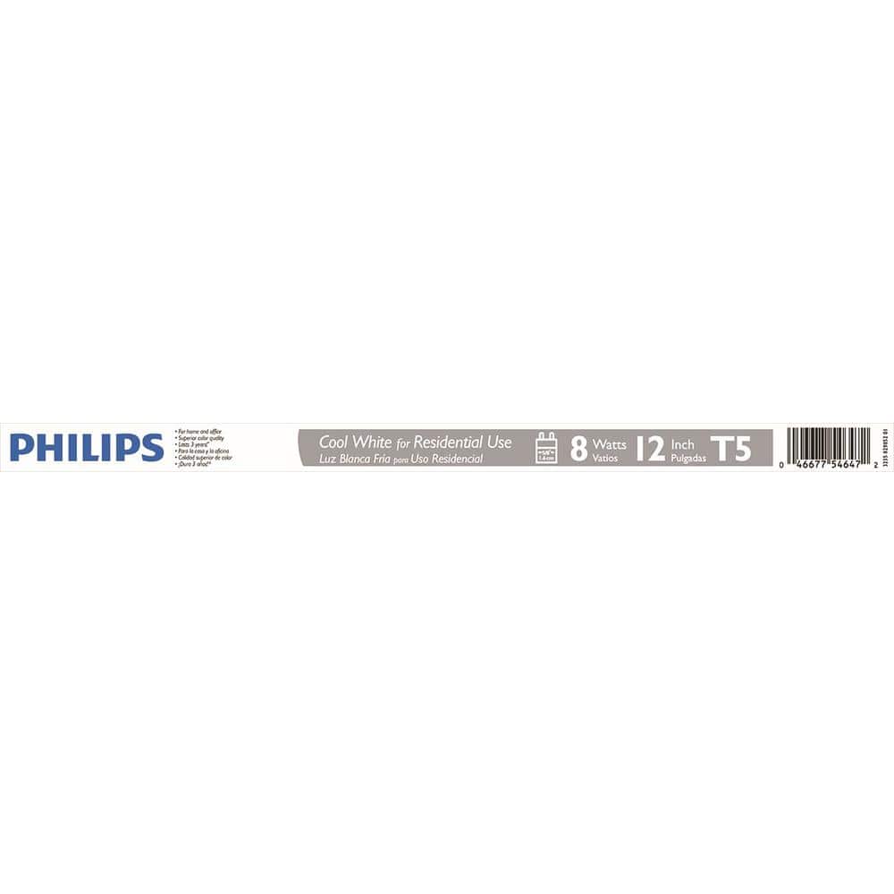 Philips 8-Watt 12 in. Linear T5 Fluorescent Tube Light Bulb, Cool White 4100K - Image 7