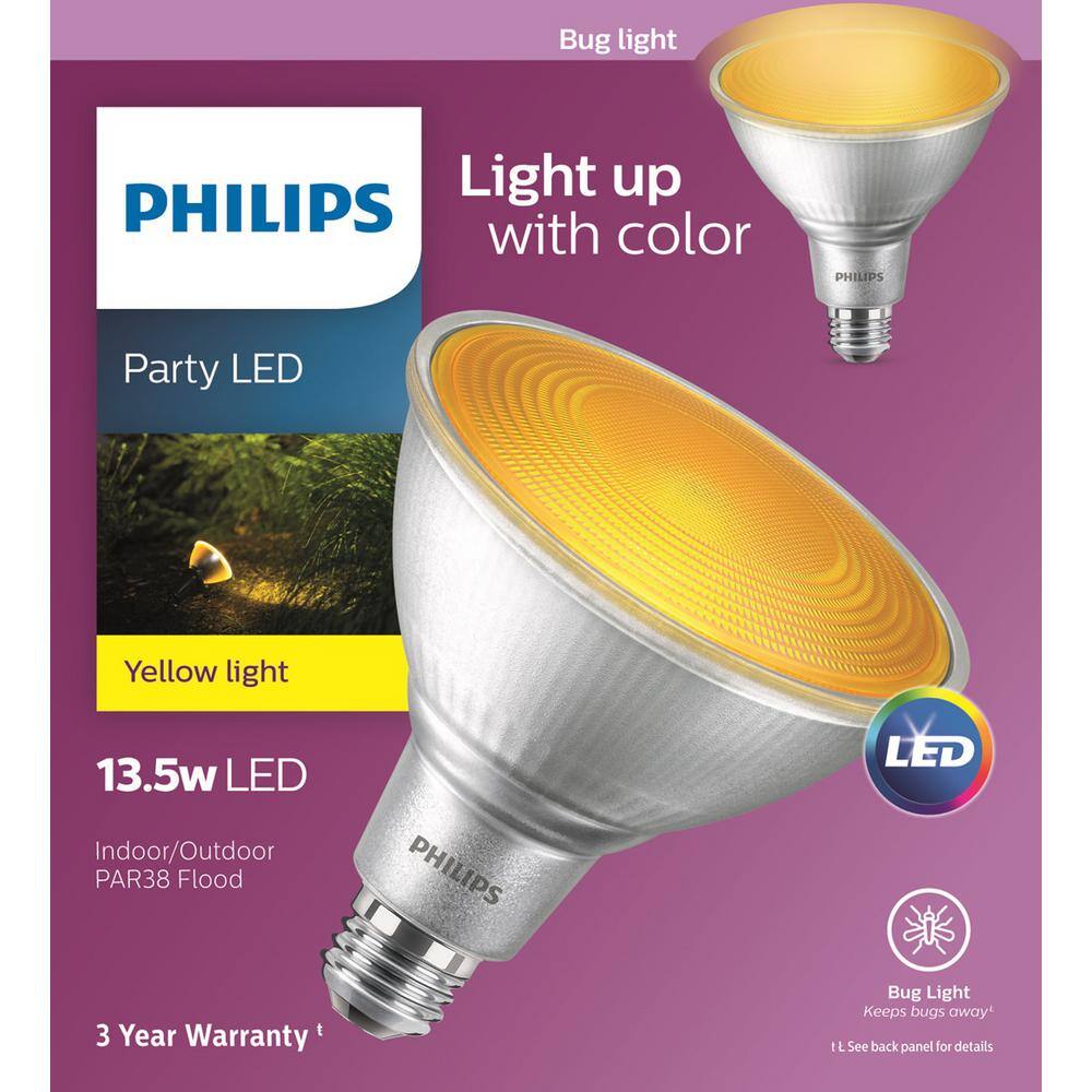 Philips 90-Watt Equivalent PAR38 LED Flood Yellow (4-Pack) - Image 4