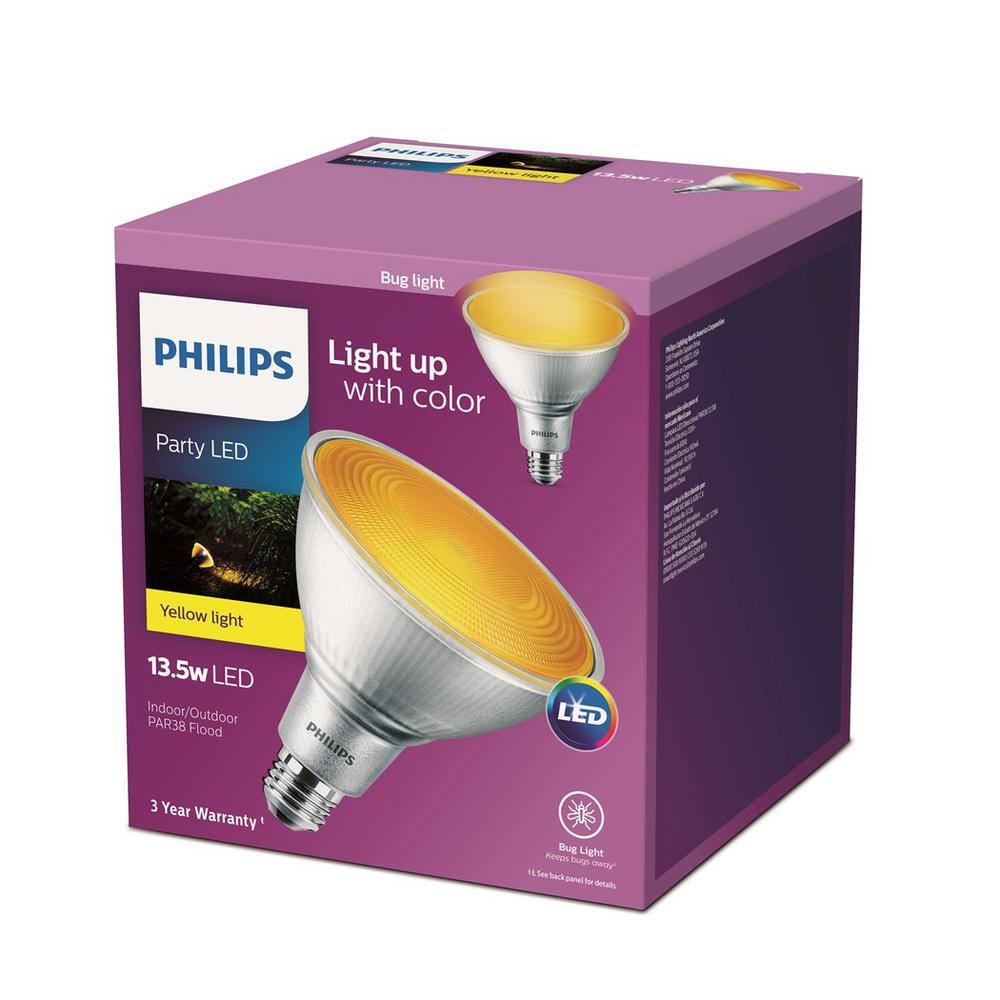 Philips 90-Watt Equivalent PAR38 LED Flood Yellow (4-Pack) - Image 5