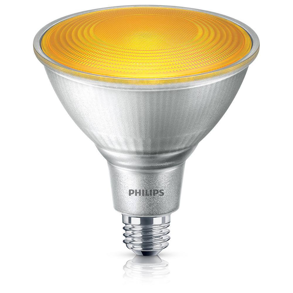 Philips 90-Watt Equivalent PAR38 LED Flood Yellow Bug Light