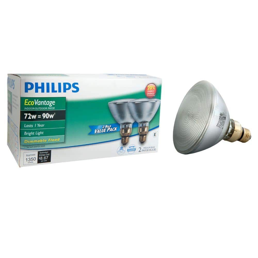 Philips 90-Watt PAR38 Halogen Indoor/Outdoor Flood Light Bulb (2-Pack) - Image 3