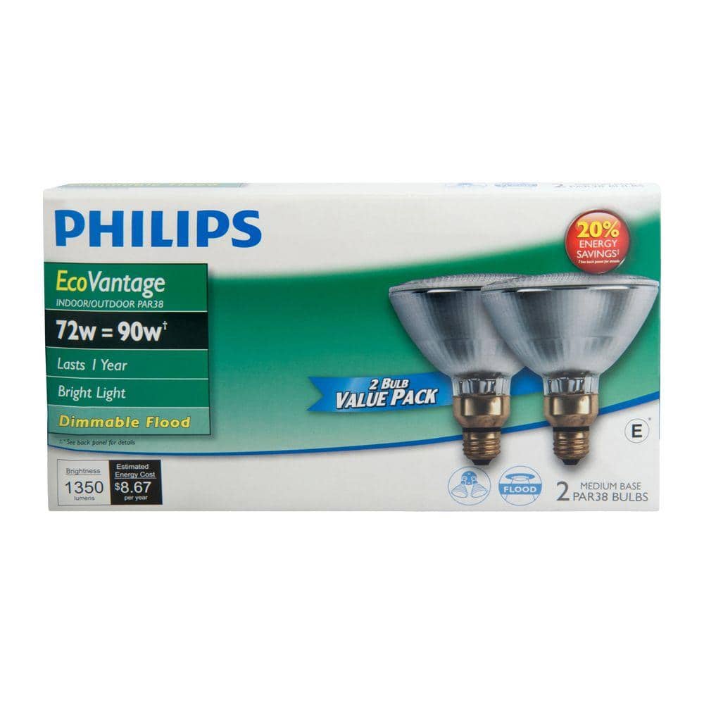 Philips 90-Watt PAR38 Halogen Indoor/Outdoor Flood Light Bulb (2-Pack) - Image 4
