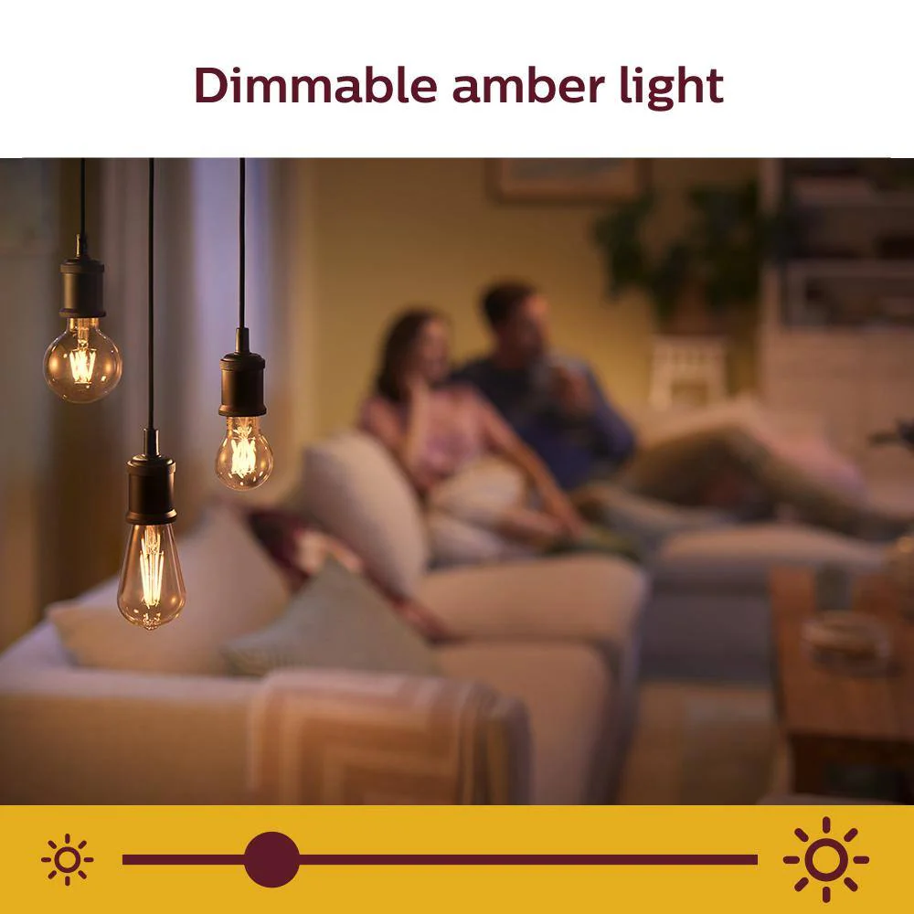 Philips Amber ST19 LED 40-Watt Equivalent Dimmable Smart Wi‑Fi (WiZ Connected) Wireless Light Bulb - Image 5
