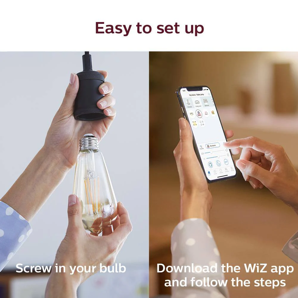 Philips Amber ST19 LED 40-Watt Equivalent Dimmable Smart Wi‑Fi (WiZ Connected) Wireless Light Bulb - Image 8
