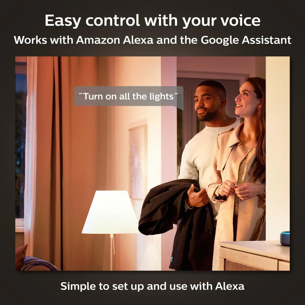Philips Hue White A19 LED 60W Equivalent Dimmable Smart Wireless Light Bulb (2 Pack) - Image 3