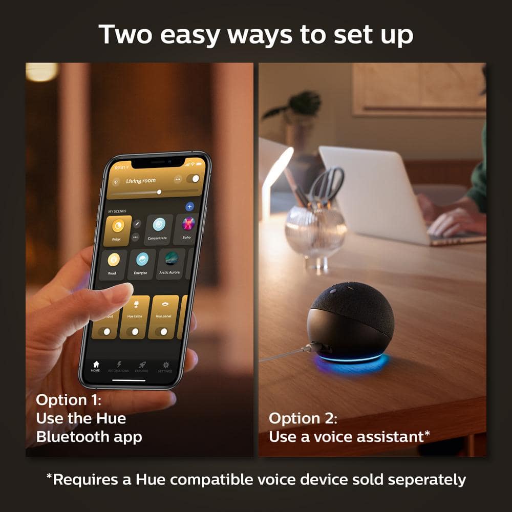 Philips Hue White A19 LED 60W Equivalent Dimmable Smart Wireless Light Bulb (2 Pack) - Image 5