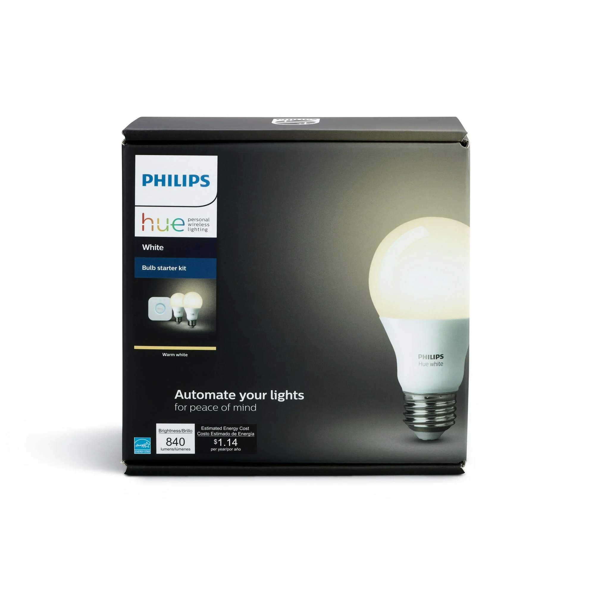 Philips Hue White A19 LED 60W Equivalent Dimmable Smart Wireless Lighting Starter Kit – 2 Bulbs + Bridge - Image 5