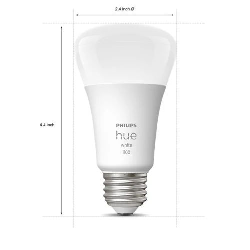 Philips Hue White A19 Smart LED Starter Kit, 60-Watt Equivalent, Dimmable Soft White, E26 Base (2 Bulbs + Hue Bridge) - Image 3
