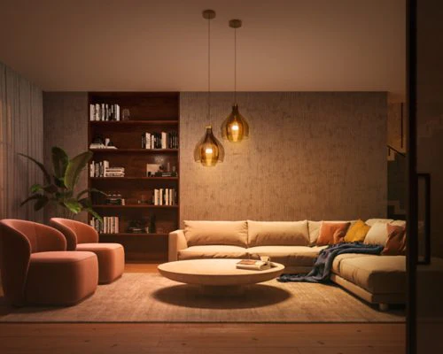 Philips Hue White Ambiance A19 LED 60W Equivalent Dimmable Smart Lighting Starter Kit with Bridge (4 Bulbs, E26) - Image 6
