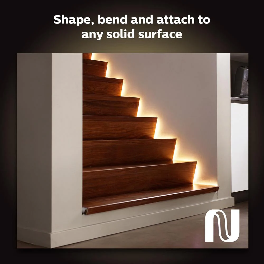 Philips Hue White and Color Ambiance Lightstrip Plus Smart LED, Dimmable, Bluetooth/Zigbee, 80 in (Base Kit) - Image 4