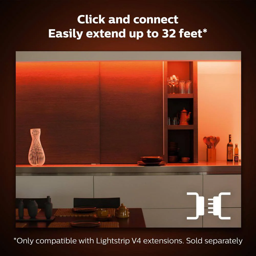 Philips Hue White and Color Ambiance Lightstrip Plus Smart LED, Dimmable, Bluetooth/Zigbee, 80 in (Base Kit) - Image 7