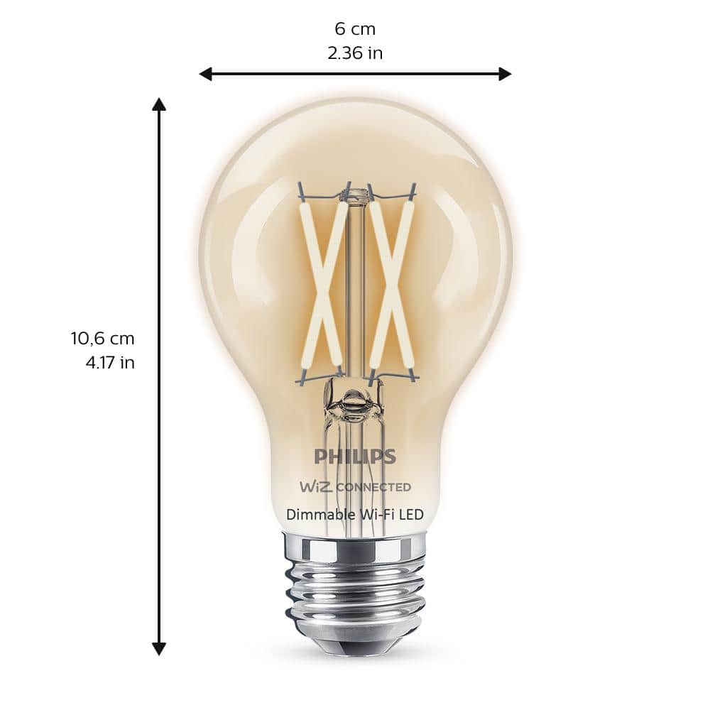 Philips Soft White A19 LED 40W Equivalent Dimmable Smart Wi‑Fi WiZ Connected Wireless Light Bulb, 1-Pack - Image 6