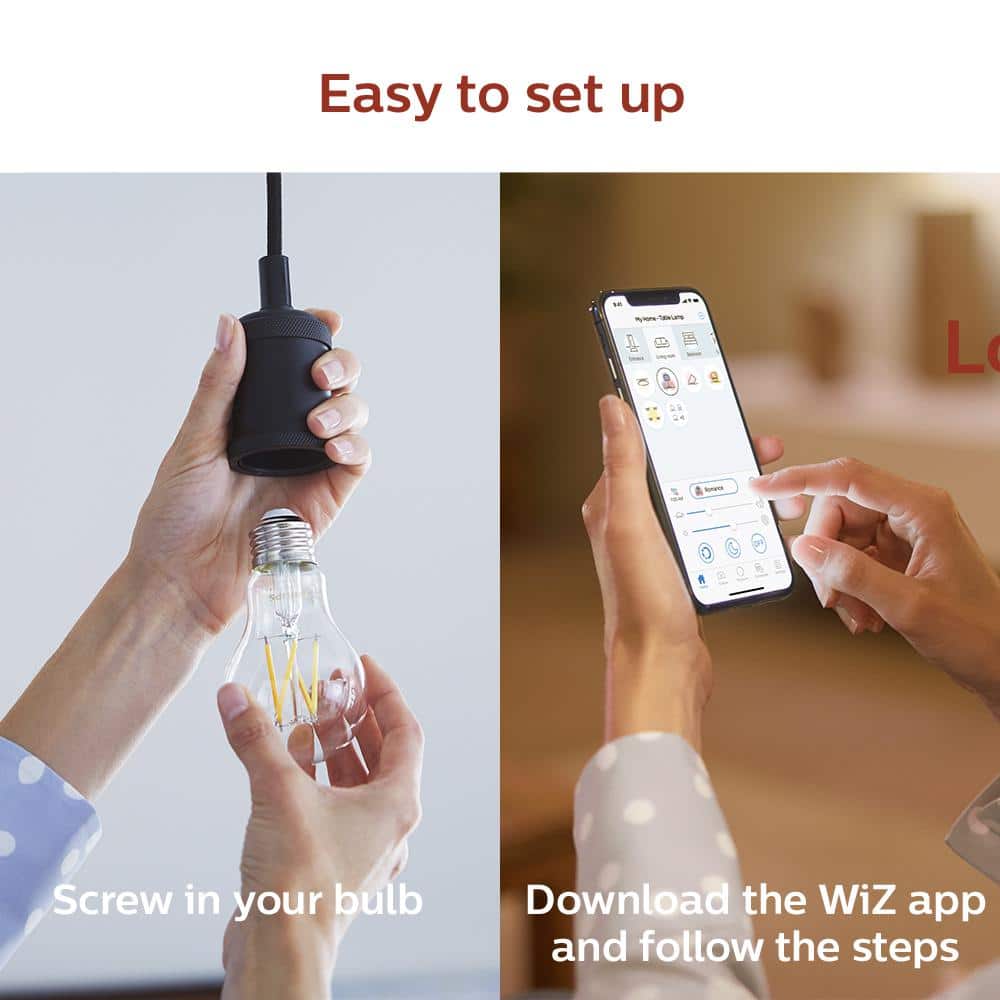 Philips Soft White A19 LED 40W Equivalent Dimmable Smart Wi‑Fi WiZ Connected Wireless Light Bulb, 1-Pack - Image 8