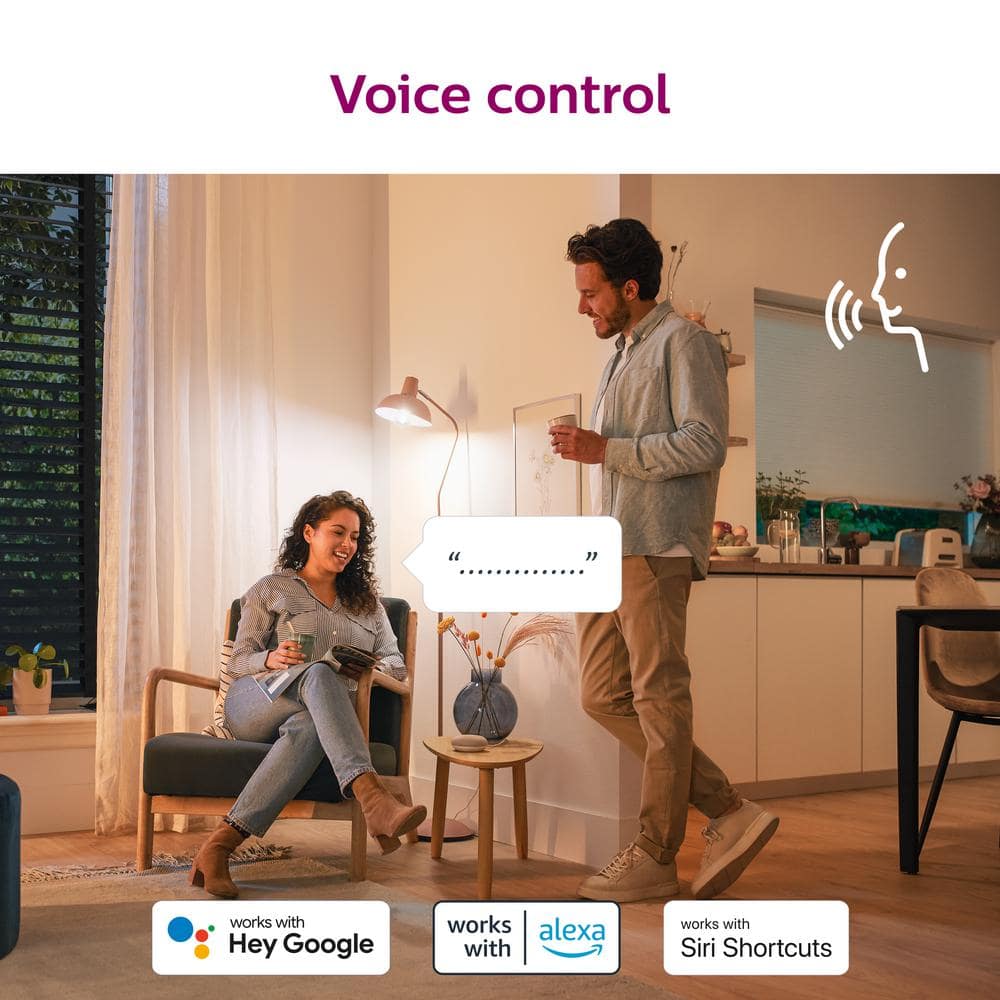 Philips Soft White A19 LED 60-Watt Equivalent Dimmable Smart Wi‑Fi WiZ Connected Wireless Light Bulb (2‑Pack) - Image 2