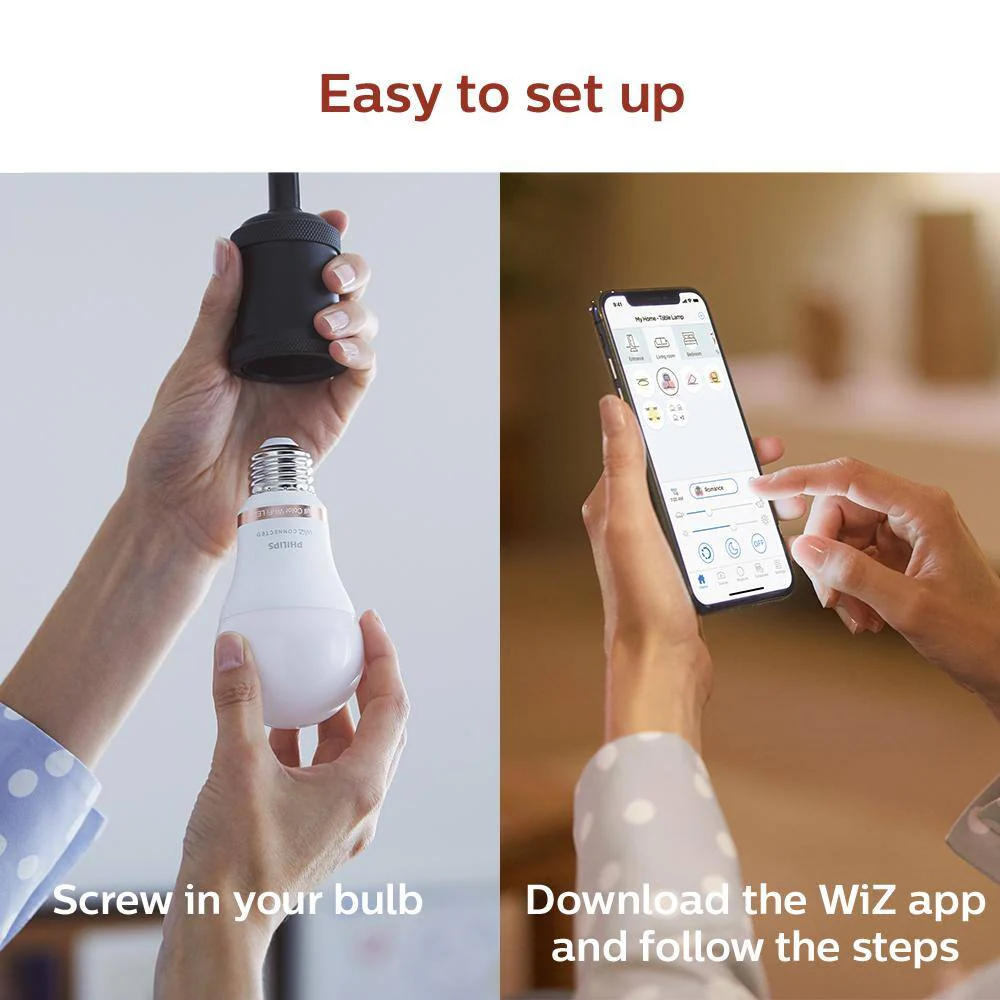 Philips Soft White A19 LED 60W Equivalent Dimmable Smart Wi‑Fi WiZ Connected Wireless Light Bulb - Image 7
