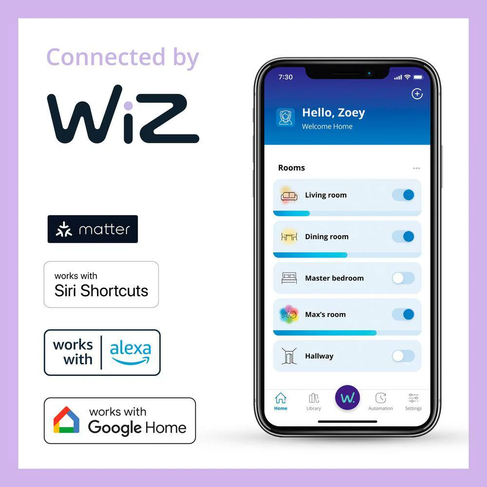 Philips Soft White A19 LED 60W Equivalent Dimmable Smart Wi‑Fi WiZ Connected Wireless Light Bulb - Image 8