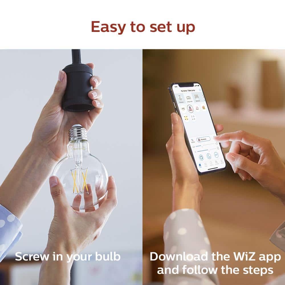 Philips Soft White G25 LED 40-Watt Equivalent Dimmable Smart Wi‑Fi WiZ Connected Wireless Light Bulb - Image 8