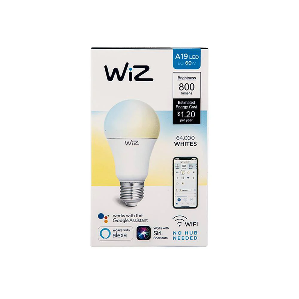 Philips WiZ Tunable White A19 LED 60-Watt Equivalent Dimmable Smart Wi‑Fi Connected Light Bulb (4‑Pack) - Image 7