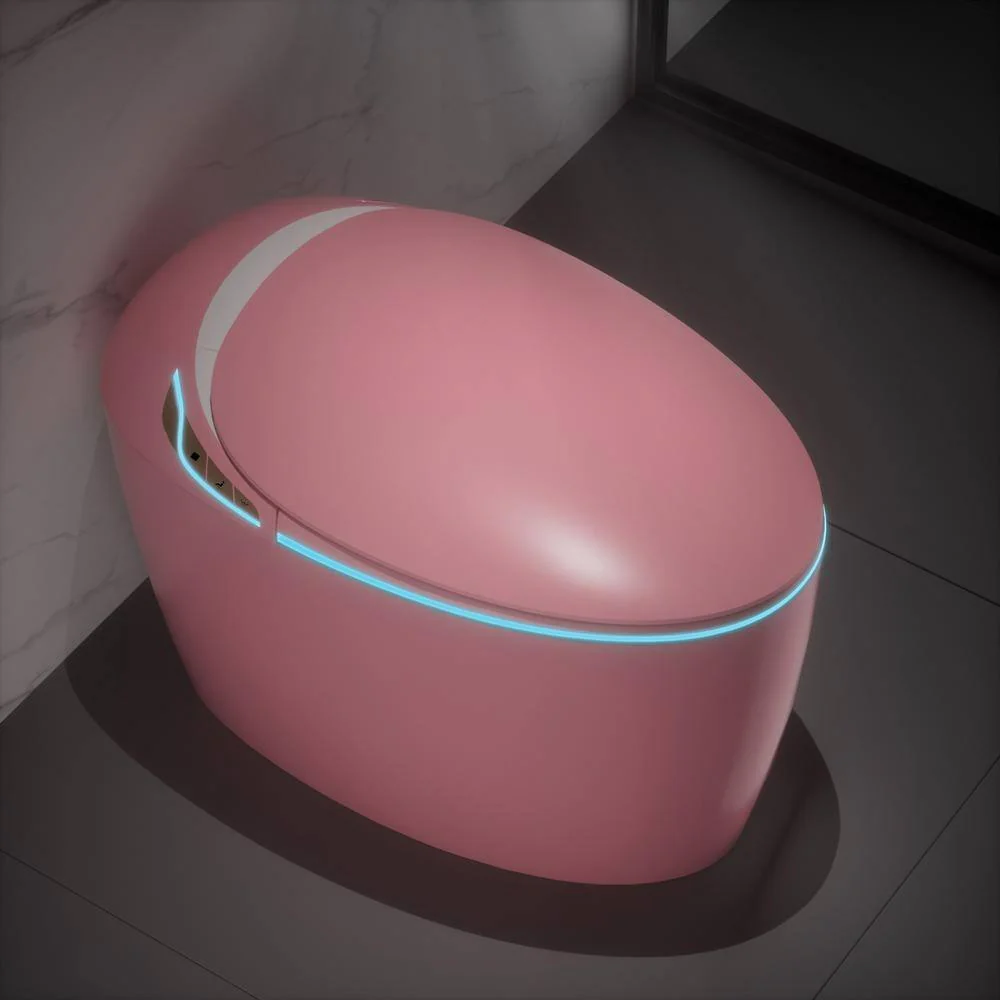 Pink Smart Bidet Toilet with Foot Sensor, LED Display & Warm Water - Image 10