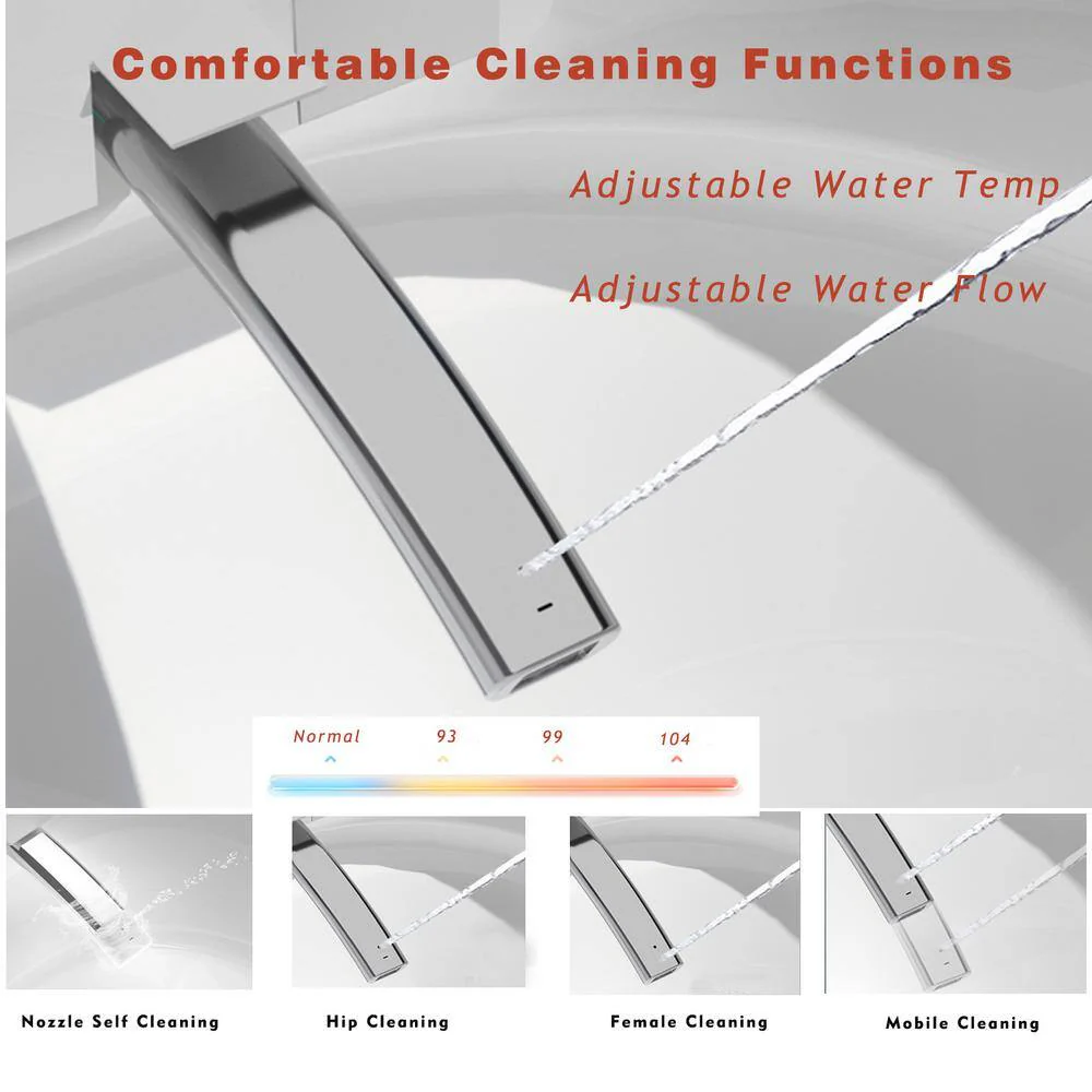 Pink Smart Bidet Toilet with Foot Sensor, LED Display & Warm Water - Image 3